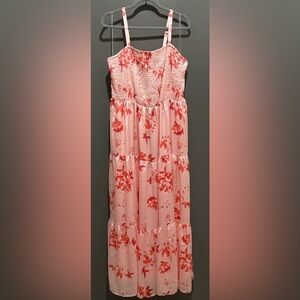 Lane Bryant Pink and Red Textured Dress